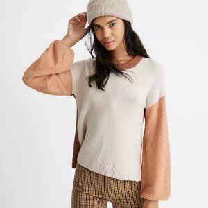 Madewell Colorblock Payton Pullover Sweater in Coziest Yarn